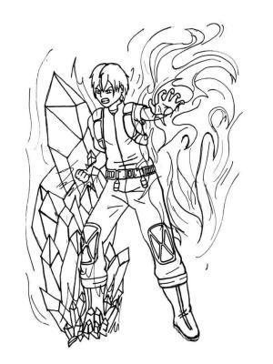 Kahraman Akademim (My Hero Academia) boyama sayfası,  coloring page, Todoroki Gücü, 