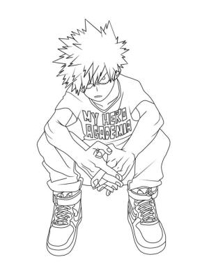 Kahraman Akademim (My Hero Academia) boyama sayfası,  coloring page, Kızgın Bakugo’yu çiz, 