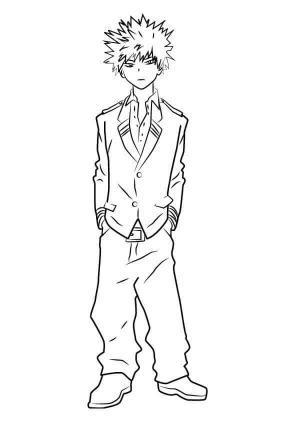 Kahraman Akademim (My Hero Academia) boyama sayfası,  coloring page, Katsuki Bakugo, 