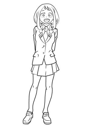 Kahraman Akademim (My Hero Academia) boyama sayfası,  coloring page, Benim Kahramanım Academia’dan Ochaco Uraraka, 