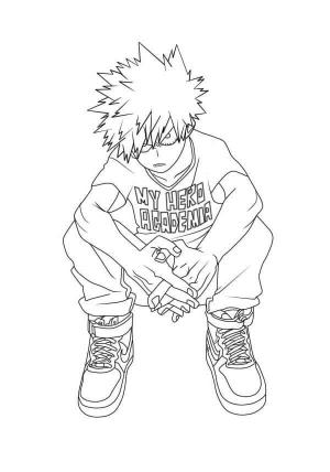 Kahraman Akademim (My Hero Academia) boyama sayfası,  coloring page, Kızgın Bakugo, 