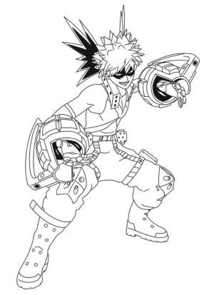 Kahraman Akademim (My Hero Academia) boyama sayfası,  coloring page, Bakugo’nun Çizimi My Hero Academia, 