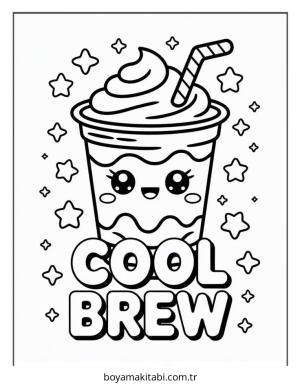 Kahve boyama sayfası – ücretsiz yazdır, boyama etkinliği