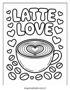 Kahve boyama sayfası – sanatsal çalışma, çocuklar için