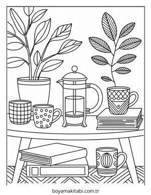 Kahve boyama sayfası – yaratıcılık, eğlenceli etkinlik
