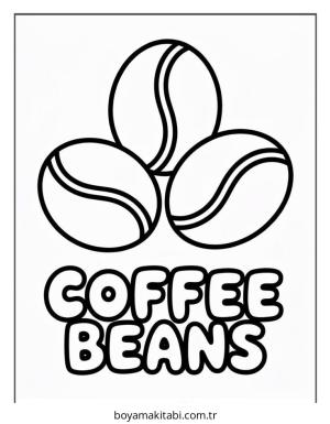 Kahve boyama sayfası – basit çizim, kolay boyama