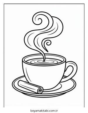 Kahve boyama sayfası – ücretsiz yazdır, boyama etkinliği