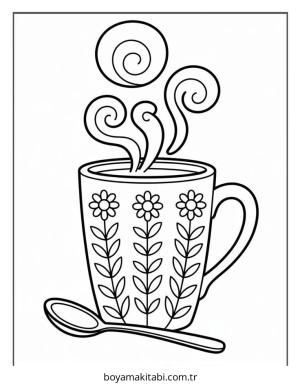Kahve boyama sayfası – yaratıcılığı geliştirir, keyifli zaman