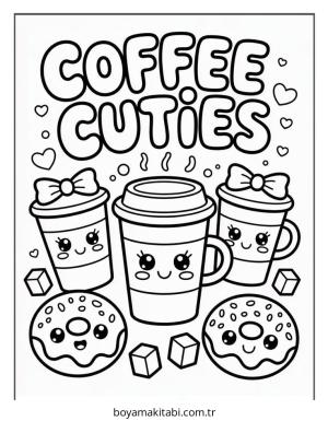 Kahve boyama sayfası – el becerilerini geliştirir, boyama çalışması
