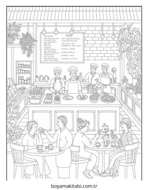 Kahve boyama sayfası – yaratıcılık, eğlenceli etkinlik