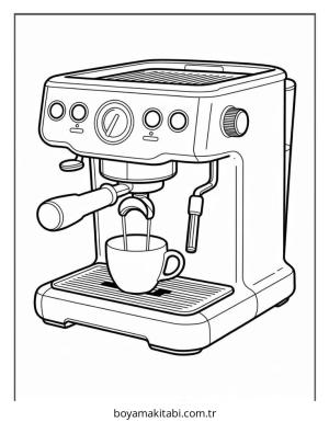 Kahve boyama sayfası – kolay boyama, eğitici aktivite