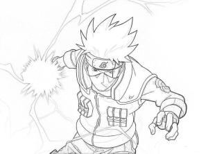 Kakashi Hatake boyama sayfası,  coloring page, Kakashi Chidori çizimi, 