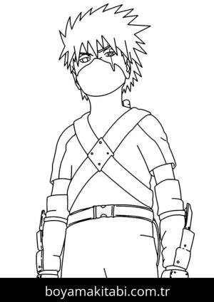 Kakashi Hatake boyama sayfası – kolay boyama, eğitici aktivite