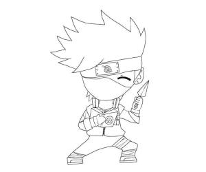 Kakashi Hatake boyama sayfası,  coloring page, Chibi Kakashi’nin çizimi, 