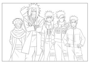 Kakashi Hatake boyama sayfası,  coloring page, Naruto’dan Kakashi ve Dörtlü, 