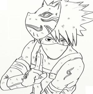 Kakashi Hatake boyama sayfası,  coloring page, Anbu Kakashi, 