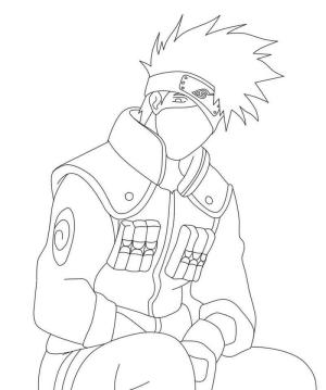 Kakashi Hatake boyama sayfası,  coloring page, Kakashi Oturma, 