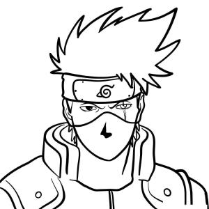 Kakashi Hatake boyama sayfası,  coloring page, Havalı Kakashi Yüzü, 