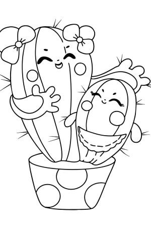 Kaktüs boyama sayfası,  coloring page, Eğlenceli şirin Kaktüs, 