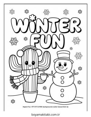 Kaktüs boyama sayfası – sanatsal çalışma, çocuklar için