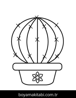 Kaktüs boyama sayfası – boyama çalışması, yaratıcılığı geliştirir