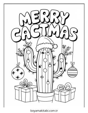 Kaktüs boyama sayfası – çocuk aktivitesi, PDF indir