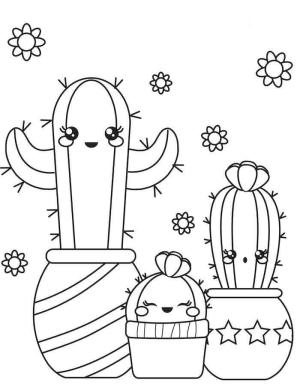 Kaktüs boyama sayfası,  coloring page, Sevimli Kaktüs, 