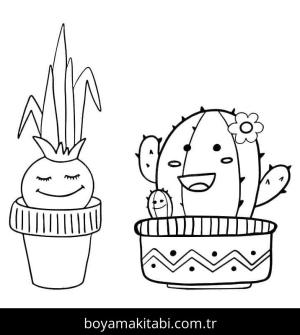 Kaktüs boyama sayfası – evde etkinlik, ücretsiz yazdır
