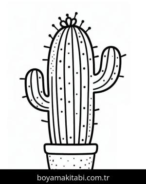 Kaktüs boyama sayfası – sanatsal çalışma, çocuklar için