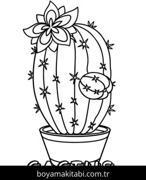 Kaktüs boyama sayfası – el becerilerini geliştirir, boyama çalışması
