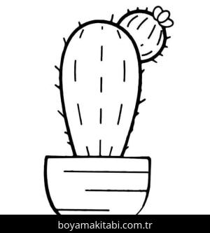 Kaktüs boyama sayfası – eğlenceli etkinlik, el becerilerini geliştirir