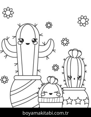 Kaktüs boyama sayfası – boyama etkinliği, çocuk aktivitesi