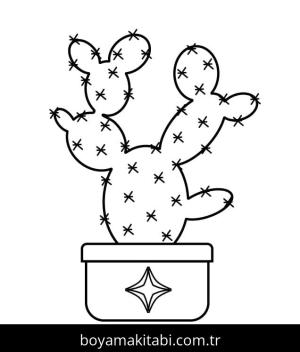 Kaktüs boyama sayfası – renkli çizimler, okul öncesi
