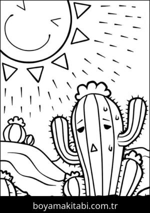 Kaktüs boyama sayfası – yaratıcılık, eğlenceli etkinlik
