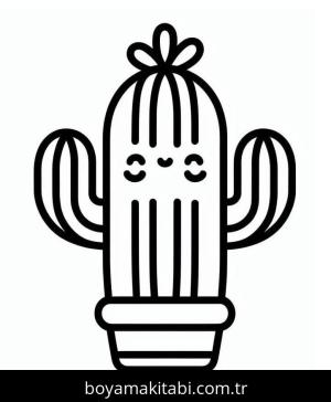 Kaktüs boyama sayfası – boyama çalışması, yaratıcılığı geliştirir