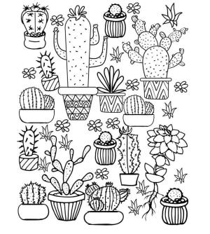 Kaktüs boyama sayfası,  coloring page, Harika Kaktüs, 