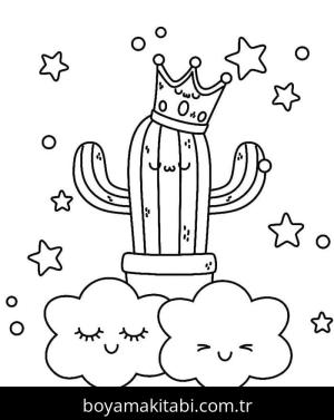 Kaktüs boyama sayfası – yaratıcılığı geliştirir, keyifli zaman