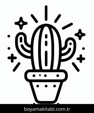 Kaktüs boyama sayfası – yaratıcılık, eğlenceli etkinlik