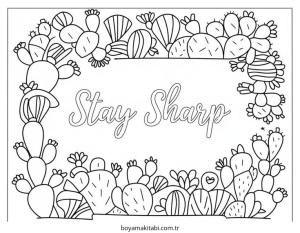 Kaktüs boyama sayfası – boyama çalışması, yaratıcılığı geliştirir