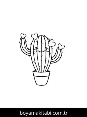 Kaktüs boyama sayfası – sanatsal çalışma, çocuklar için