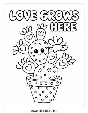 Kaktüs boyama sayfası – çocuklar için, çizgi film temalı