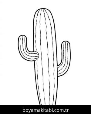 Kaktüs boyama sayfası – çizgi film temalı, basit çizim