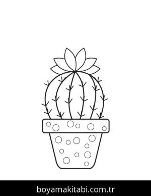 Kaktüs boyama sayfası – keyifli zaman, renkli çizimler