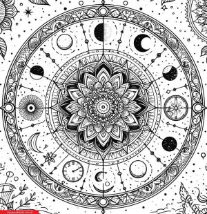 Kalachakra Mandalaları boyama sayfası, coloring page, ,