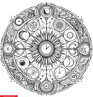 Kalachakra Mandalaları boyama sayfası, coloring page, ,
