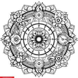 Kalachakra Mandalaları boyama sayfası, coloring page, ,