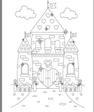 Kale boyama sayfası, Castle coloring page, Prenses Kalesi, 