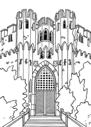 Kale boyama sayfası, Castle coloring page, Lahneck Kalesi, 