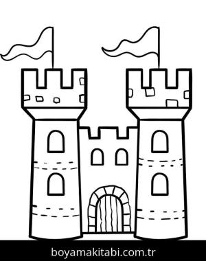 Kale boyama sayfası – çocuk aktivitesi, PDF indir
