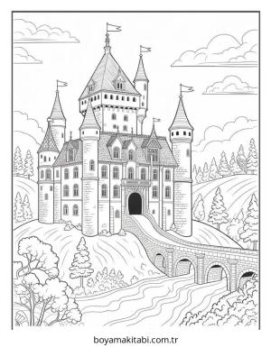 Kale boyama sayfası – sevimli karakter, sanatsal çalışma